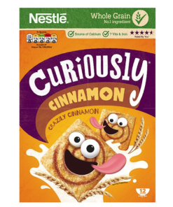 Nestle Curiosly Cinnamon Cereal 375g best by 09/2025