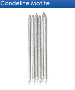 Candeline matite glitter argento