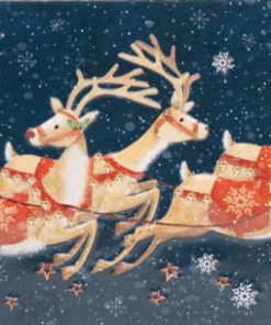 Farmhouse Flying Santa Tin Box With Chocolate Biscuits 225g