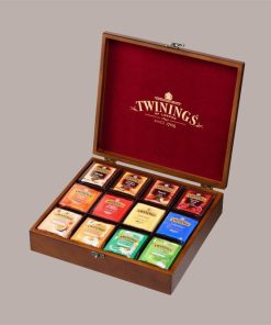 Twinings, Scatola in Legno 12 scomparti + 120 Bustine Assortite
