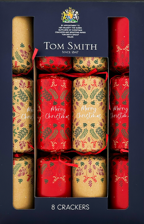 Tom Smith Christmas Crackers Beige e Rosse 8pz