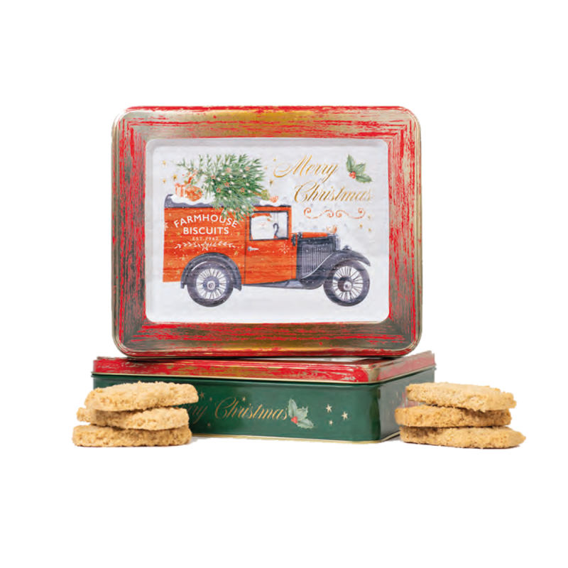 Famhouse Vintage Van Tin Box With Biscuits 400g